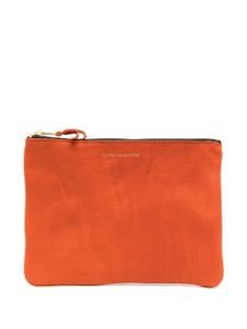 Comme Des Garçons Wallet pochette en cuir à fermeture zippée - Orange