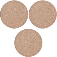 3x Kurken pannenonderzetters rond lichtbruin 26 x 1 cm