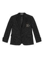 Dolce & Gabbana Kids blazer boutonné à motif jacquard - Noir - thumbnail