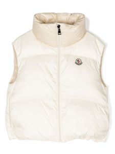 Moncler Enfant gilet matelassé à patch logo - Tons neutres