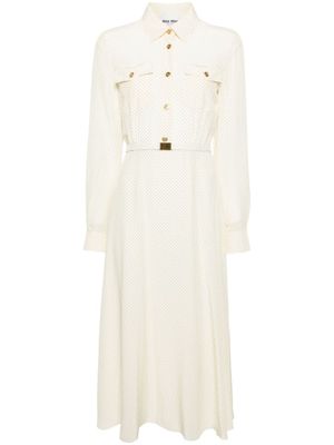 Miu Miu robe mi-longue à micro pois - Tons neutres
