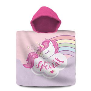 Eenhoorn/Unicorn bad cape/poncho - 60 x 60 cm - katoen - voor kinderen