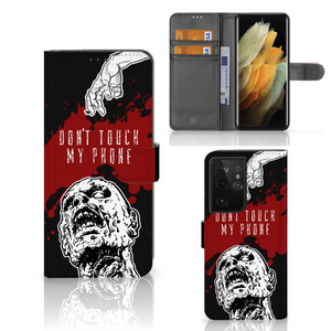 Samsung Galaxy S21 Ultra Portemonnee Hoesje Zombie Blood