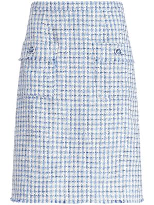 ETRO jupe en tweed à coupe mi-longue - Bleu