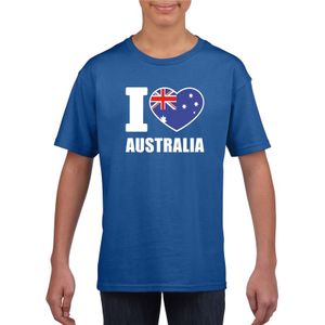 I love Australie supporter shirt blauw jongens en meisjes XL (158-164)  -
