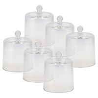 Amuse cloche - 6x stuks - transparant glas - D13 x H16 cm - hapjes stolp - amuseschaaltje