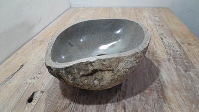 Flussstein Waschschale RM250351, 44x38x15 cm