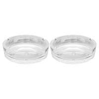 Asbak - 2x - rond - glas - 10 x 4 cm - binnen/buiten - asbakken Asbak - 2x - rond - glas - 10 x 4 cm - binnen/buiten - asbakken