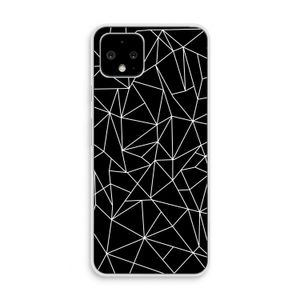 Geometrische lijnen wit: Pixel 4 Transparant Hoesje