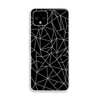 Geometrische lijnen wit: Pixel 4 Transparant Hoesje