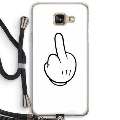 Middle finger white: Samsung Galaxy A5 (2016) Transparant Hoesje met koord