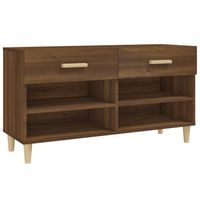 The Living Store Schoenenkast - Trendy ontwerp - Opbergmeubels - 102 x 35 x 55 cm - Bruineiken