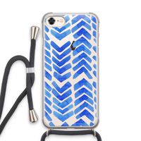Blauwe pijlen: iPhone 7 Transparant Hoesje met koord