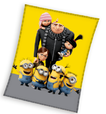 Minions fleece plaids geel 130x160cm Minions fleece plaids geel 130x160cm