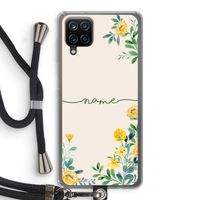 Gele bloemen: Samsung Galaxy A12 Transparant Hoesje met koord