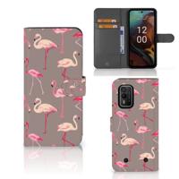 Nokia XR21 | Telefoonhoesje | Met pasjeshouder | Flamingo