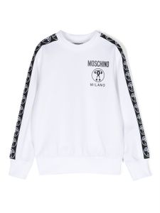 Moschino Kids sweat en coton à logo imprimé - Blanc