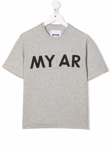 MYAR KIDS t-shirt à logo imprimé - Gris