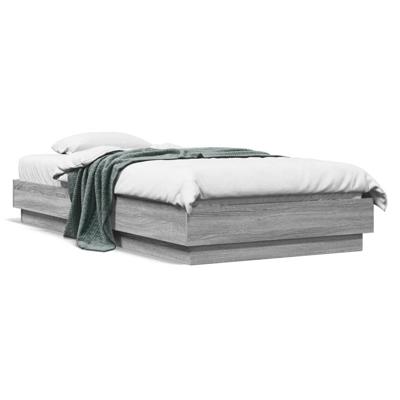 Bedframe met LED-verlichting grijs sonoma eikenkleur 90x190 cm