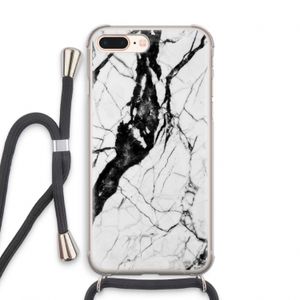 Witte marmer 2: iPhone 8 Plus Transparant Hoesje met koord