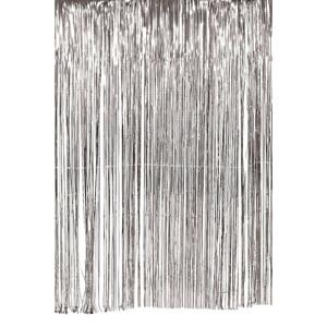 Folie deurgordijn versiering - 4x - zilver - 200 x 100 cm - Feestartikelen - Brandvertragend