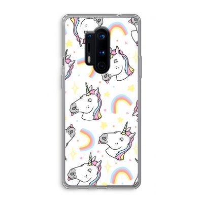 Rainbow Unicorn: OnePlus 8 Pro Transparant Hoesje