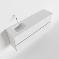 Toiletmeubel Mondiaz Ada | 120 cm | Meubelkleur Talc | Lex wastafel Talc Links | Zonder kraangat