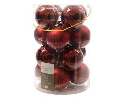 Kerstbal glas glans-mat 80mm ossenbloed - Ksd