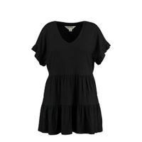 MS Mode tuniek met volant zwart - thumbnail