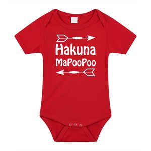 Bellatio Decorations Baby rompertje - hakuna mapoopooÂ - rood - kraam cadeau - babyshower 92 (18-24 maanden)  -