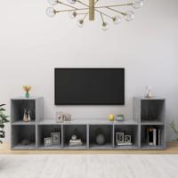 Tv-meubelen 4 st 72x35x36,5 cm bewerkt hout betongrijs