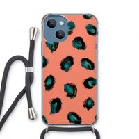 Pink Cheetah: iPhone 13 mini Transparant Hoesje met koord Pink Cheetah: iPhone 13 mini Transparant Hoesje met koord