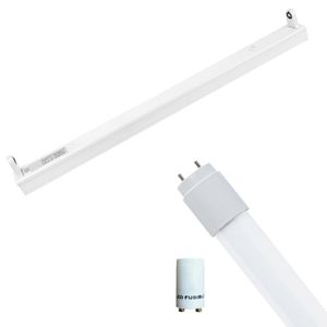 LED TL Armatuur met T8 Buis Incl. Starter - Aigi Dybolo - 60cm Enkel - 8W - Natuurlijk Wit 4200K - Beschermingsgraad IP20