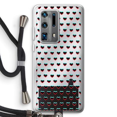 Hartjes: Huawei P40 Pro Plus Transparant Hoesje met koord