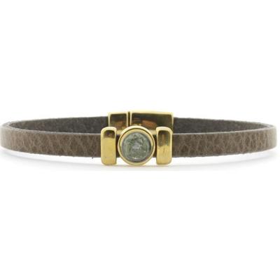 Qoss Taupe Armband Isabel Mosgroen | Goud - Maat S