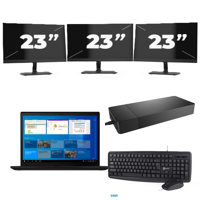 Lenovo ThinkPad X13 Gen 2 - Intel Core i5-11e Generatie - 13 inch - 8GB RAM - 256GB SSD - Windows 11 Home + 3x 23 inch Monitor