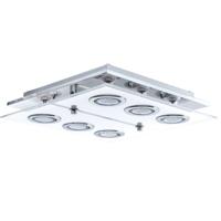 Eglo Led plafondlampCabo Square 6x3w - 3000K - 34cm chroom - 30932