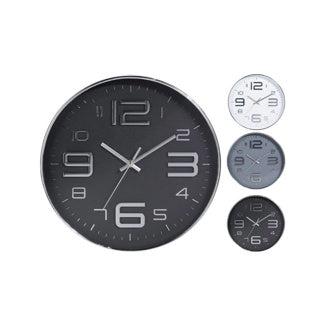 Wandklok 30,5 cm 3 assorti zilver