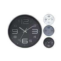 Wandklok 30,5 cm 3 assorti zilver
