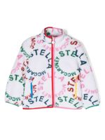 Stella McCartney Kids veste texturée à logo imprimé - Blanc