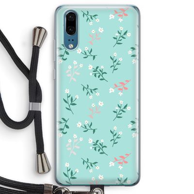 Small white flowers: Huawei P20 Transparant Hoesje met koord