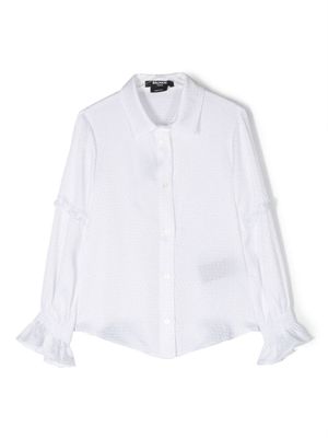 Balmain Kids chemise à logo en jacquard - Blanc