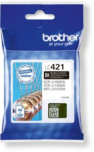 Brother inktcartridge, 200 pagina&apos;s, OEM LC-421BK, zwart