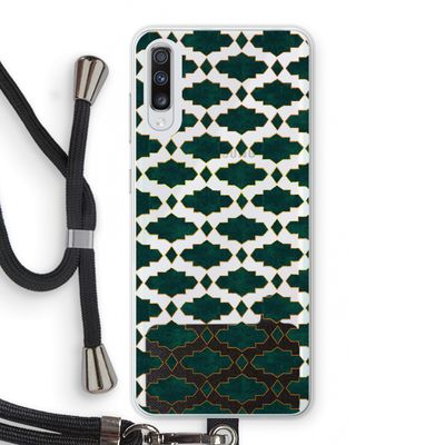 Moroccan tiles: Samsung Galaxy A70 Transparant Hoesje met koord