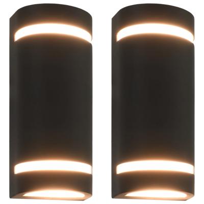 VidaXL Buitenwandlampen 2 st 35 w halfrond zwart