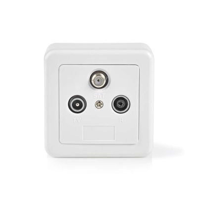 Nedis SWBX100WT Antenne Wandcontactdoos Einde 1x F-uitgang 1x Iec Male Uitgang 1x Iec Female Uitgang 75 Db