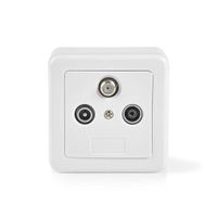 Nedis SWBX100WT Antenne Wandcontactdoos Einde 1x F-uitgang 1x Iec Male Uitgang 1x Iec Female Uitgang 75 Db