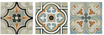 Vloer-/wandtegel Portugees Velsa Cementum 13x13cm mix blauw/groen/orange satijnglans