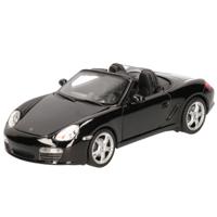 Modelauto - Porsche Boxster S Cabriolet 2012 - zwart - 18 cm -schaal 1:24 - speelgoedauto