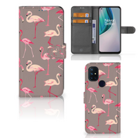 OnePlus Nord N10 Telefoonhoesje met Pasjes Flamingo